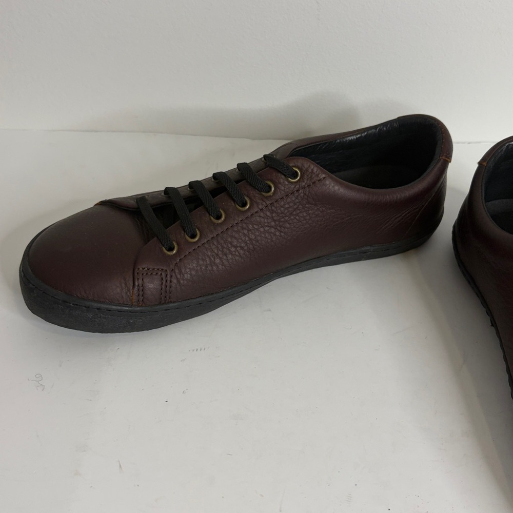 Men's Brown Leather Sneakers - Classic Casual Comfort - Picture 5 of 15